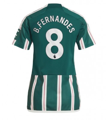 Manchester United Bruno Fernandes #8 Koszulka Wyjazdowych Kobiety 2023-24 Krótki Rękaw